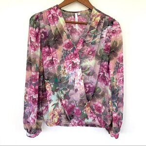 Bellatrix wrap front blouse with elasticized waist